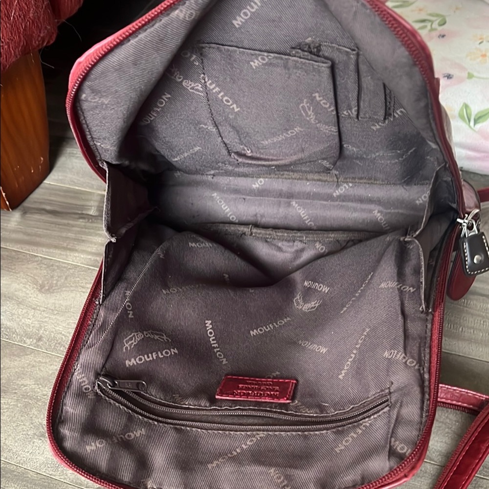 Mouflon Red Leather Mini Backpack - Picture 6 of 16